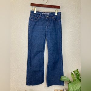 Express Vintage 2000s Y2K Hipster Flare Jeans Med-Dark Wash 100% Cotton